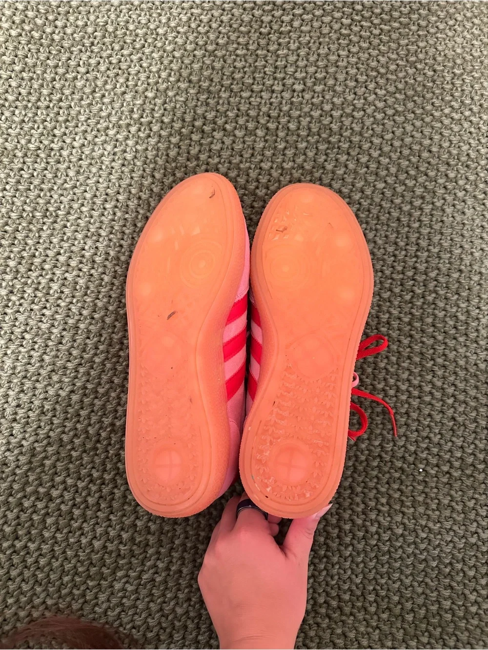 adidas Pink and Red Spezial Low-Top Sneakers